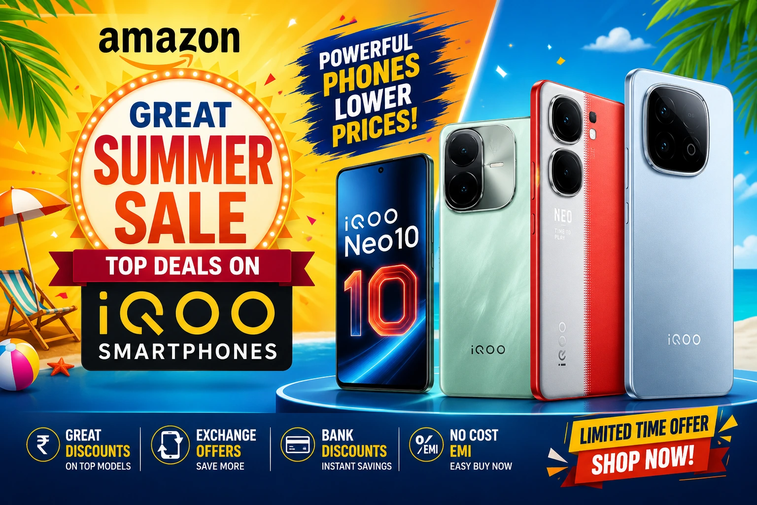 Amazon Great Summer Sale, iQOO Smartphones
