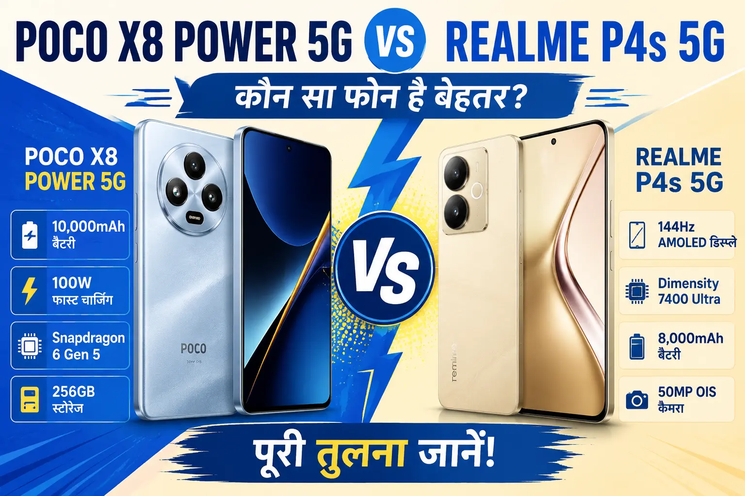 POCO X8 Power 5G, Realme P4s 5G